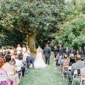 An outdoor wedding ceremony.