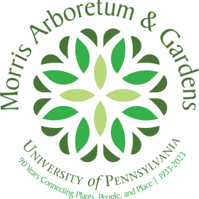 Logo that reads, "Morris Arboretum & Gardens, University of Pennsylvania. 90 Years Connecting Plant, People, and Place. 1933 - 2023."