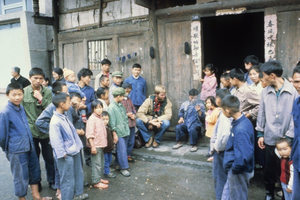 A group of people in China. 