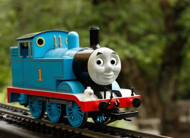 A model train version of Thomas the Tank Engine. 