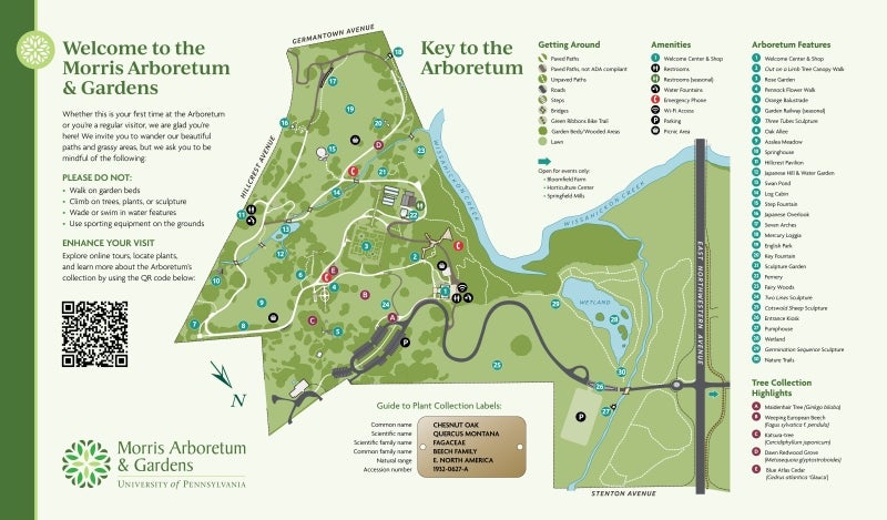 Morris Arboretum & Gardens map