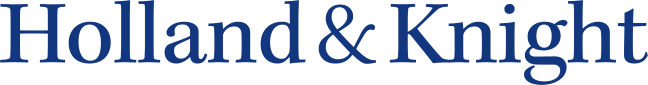 A business logo in a navy blue serif font that reads, "Holland & Night."